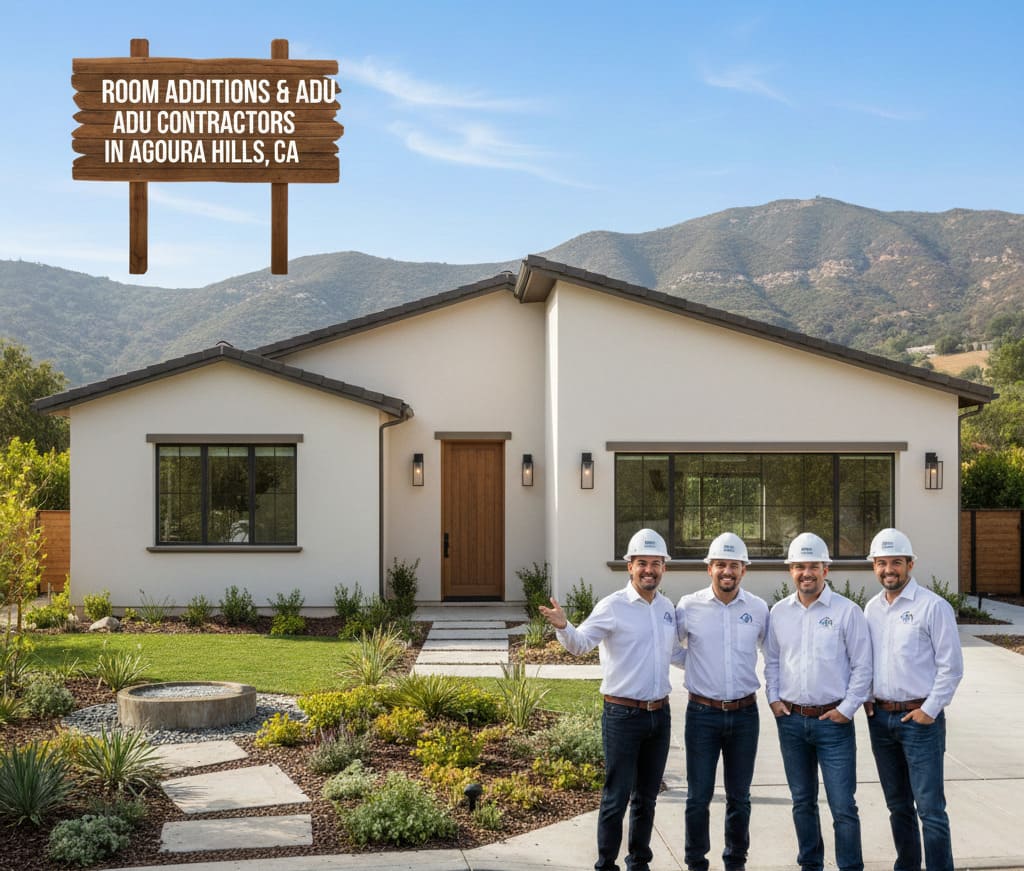 Agoura Hills room addition contractors working on a home expansion project